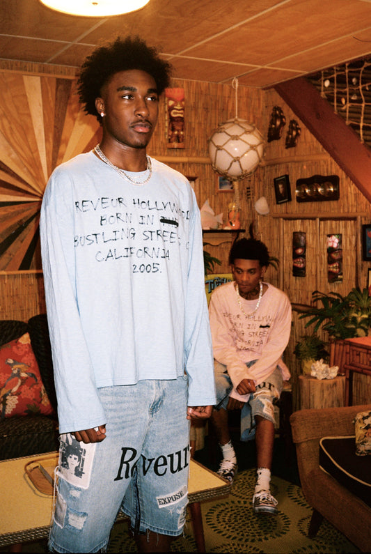 REVEUR HOLLYWOOD 'BUSTLING STREETS" LONGSLEEVE BLUE
