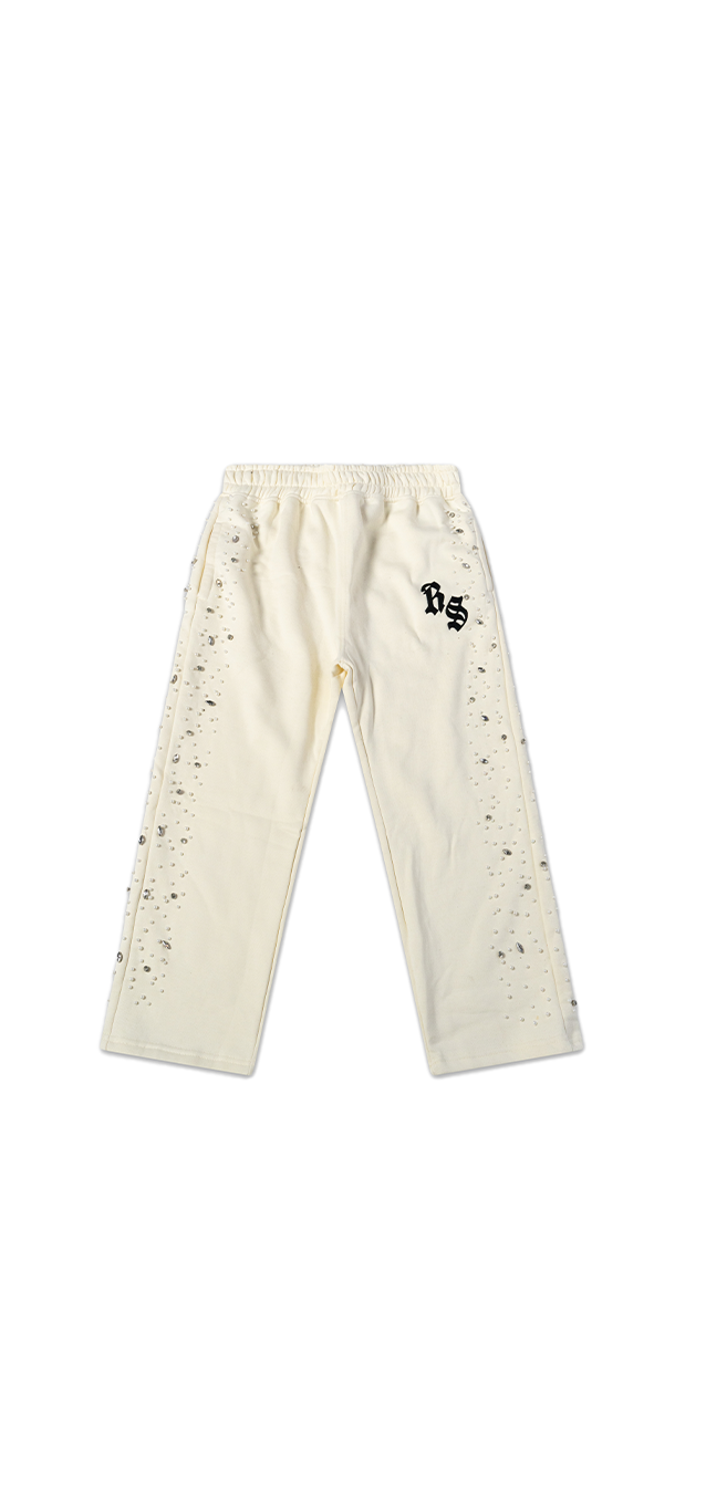 Cream Rhinestone Sweats