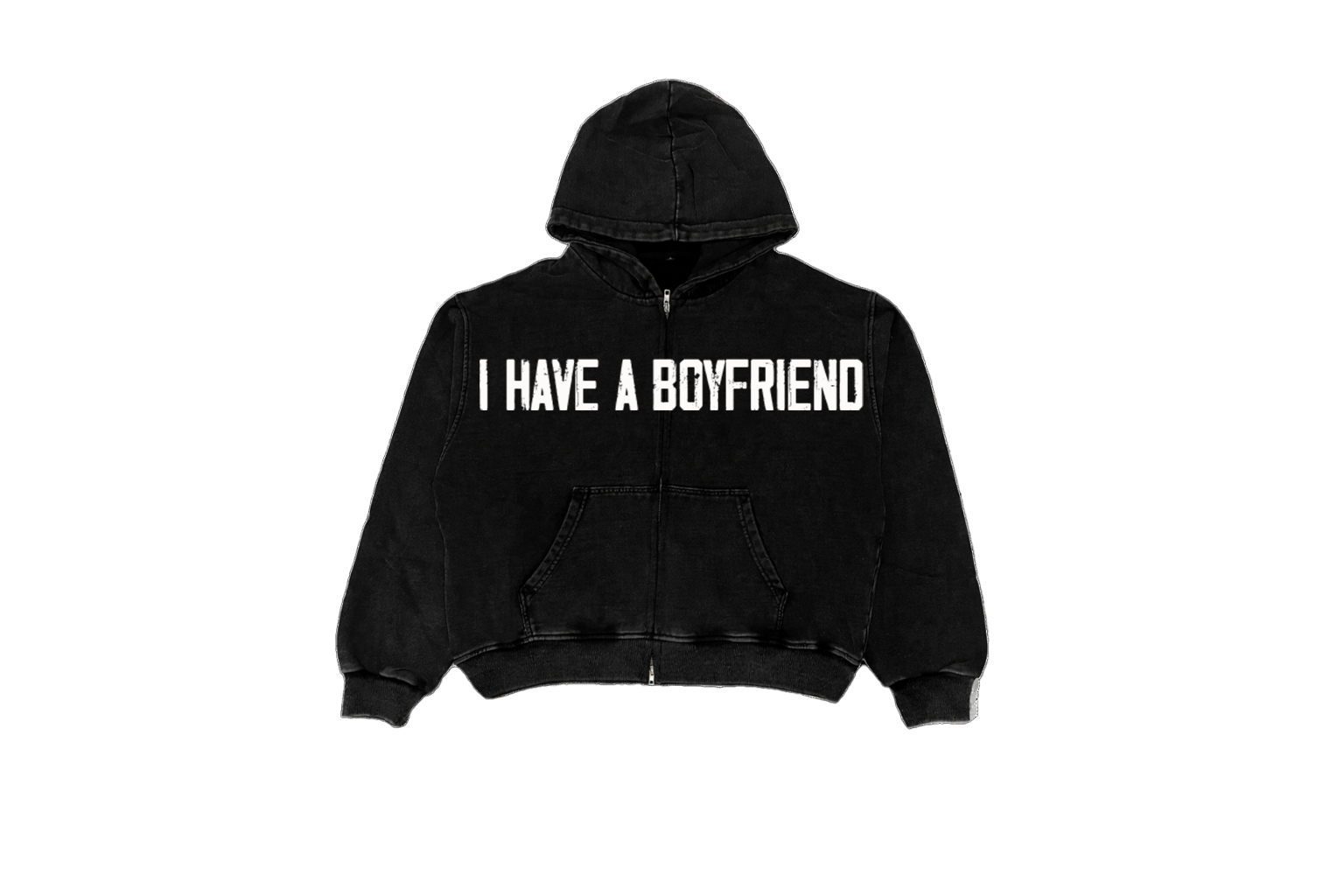 I HAVE A BOYFRIEND BLACK ZIP