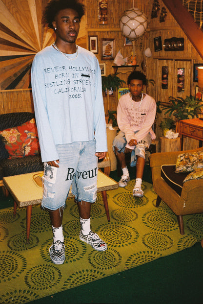 REVEUR HOLLYWOOD 'BUSTLING STREETS" LONGSLEEVE BLUE